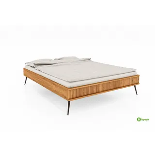 byoak Bettgestell, Wildeiche, Holz, Echtholz,Wildeiche, 180x220 cm, Schlafzimmer, Betten