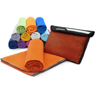 gipfelsport Mikrofaser Handtuch - Microfaser Handtücher Set, Strandtuch, Badetuch I groß, schnelltrocknend I für Sport, Beach, Reise, Outdoor, Camping I leicht, dünn, klein I 50x30cm I Orange