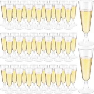 JMIATRY 100 Stück Sektgläser Plastik 150 ML Sektgläser Kunststoff Champagner Gläser Weingläser Plastik für Hochzeiten, Partys, Abendveranstaltungen