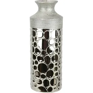 I.GE.A. Tischvase Vase aus Keramik (1 St), Keramikvase Blumenvase Zylindrisch Blumen Dekovase Deko Hochzeitsdeko gelb