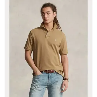 Polo Ralph Lauren für Herren. 710680784332 Das kultige braune Piqué-Poloshirt (L), Beige, Lässig, Baumwolle, Kurzarm