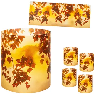 alles-meine.de GmbH 5 Stück - kleine Tischlichter Motiv frei wählbar Bunte Blätter - Herbst 10 cm - Licht - für Teelichter/Batterie LED Lichter & Kerzen - Windlicht - Tis..