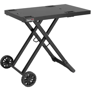 Royal Gourmet Grilltisch Klappbar Grillwagen für Gasgrill, Outdoor Grillständer für Tischgrill, Faltbarer Rollwagen mit Haken, Klapptisch zum Gasgrill GT2005-G Schwarz