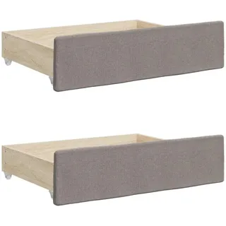 vidaXL Bettschubladen 2 Stk. Taupe Holzwerkstoff und Stoff