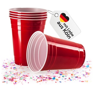 Vivaloo Becher Wiederverwendbare - Bierpongset Red Cups, Partybecher rot