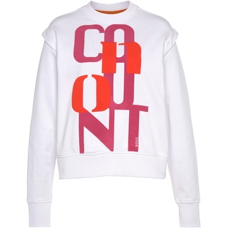 Sweatshirt BOSS ORANGE "C_Esinea_print 10238476 01" Gr. L, weiß (white) Damen Sweatshirts Sweats mit Rundhalsausschnitt