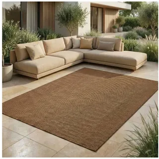 Jimri Outdoorteppich Key West, Rechteckig, Outdoor Teppich Balkonteppich Terassenteppich braun Rechteckig | 80 cm x 150 cm