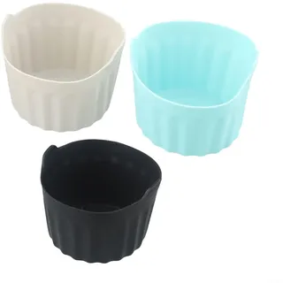 Silikon-Ei für Luftfritteuse, große Muffinförmchen, pochierte Eierbecher zum Backen, Kochen, Frühstück, Haushalt, Küche, Gadget (3 Stück, schwarz)