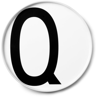 Design Letters Speiseteller "Q" in Weiß - Ø 21,5 cm