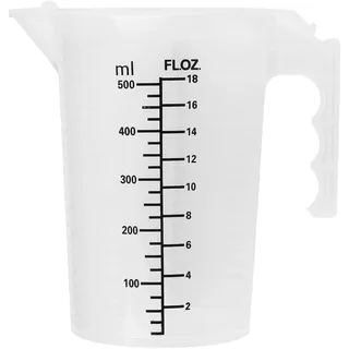 MSemis Messbecher PP-Kunststoff 500ML 1L 2L Measuring Cup BPA-frei Messkanne mit Skala Küchenhelfer Back Zubehör Transparent A 500ml