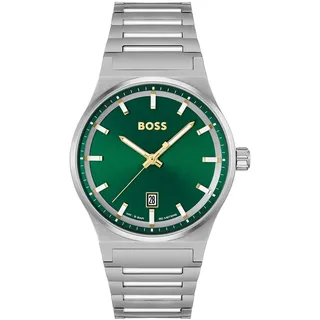 BOSS Analog Quarzuhr für Herren Kollektion Candor mit Edelstahlarmband