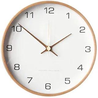 Wanduhr, Moderne Uhr, Naturholz Uhr, Minimalistische Design Uhr, Dekorative Wanduhr, Holz Wanduhr, Moderne Wanduhr (Weiß)