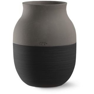 Kähler Omaggio Circulare Vase aus Restmaterialien früherer Produktionen, recycelt, in der Farbe: Anthrazit Grau, Höhe: 20 cm, 690147