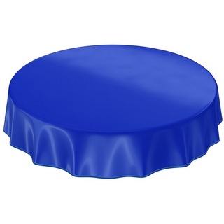 ANRO Tischdecke abwaschbare Tischdecke Uni Dunkelblau Einfarbig Glanz Wachstuch Wachs, Glatt blau Rund - Ø 100 cm