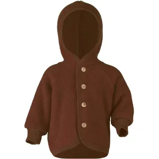 Engel - Wollfleece-Kapuzenjacke HOLZKNÖPFE in zimt melange Gr.62/68
