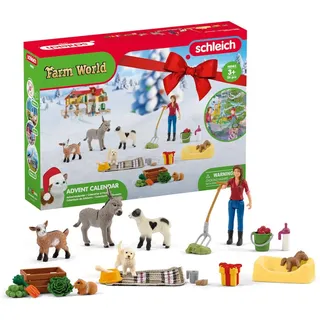 Schleich Farm World | Adventskalender 2023 FW 98983 | 24 Teile | Spielset ab 3 Jahren | Set mit Figuren, vielen Funktionen und zahlreichem Zubehör | schleich Bauernhof Spielfigur