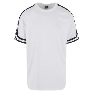 URBAN CLASSICS Oversized Stripes Mesh Kurzarm-T-Shirt White S