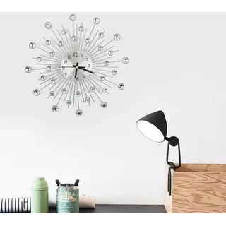 GOTOTOP Glitzer Wanduhr DIY 3D Wanduhren, Modernes Kreatives Design Metall Wanduhr Diamanten Uhr für Wohnzimmer Schlafzimmer (#2)