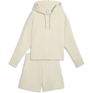 Puma Relaxed Kurzer Trainingsanzug mit Kapuze Damen Weiß XS