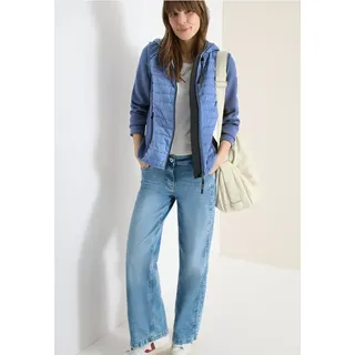 Cecil Jacke mit Strukturmix und Kapuze - Blau