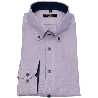 Redmond Langarmhemd stark tailliert bügelfrei Button-Down-Kragen rosa XS