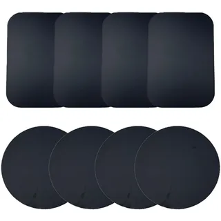 fshxj 8-teiliges Ersatzmetallplatten Set,4 rechteckig (4,5x6,5cm) + 4 rund (Ø4cm),ohne Magnet,Kompatibel mit magnetischen Fahrzeughaltern, Starkes Kleber,Ideal für Handyhalter​