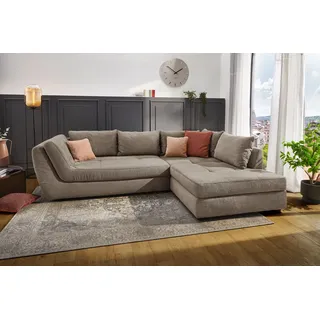 Jockenhöfer Ecksofa JOCKENHÖFER GRUPPE "Rascasse L-Form, B: 322 cm", beige (taupe), B:322cm T:125cm, Korpus: 100% Polyester;Kissen: 100% Polyester, Sofas, Ecksofa, mit Zierkissen, XXL-Sofa