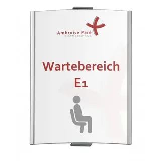 FRANKFURT Wandschild DIN A4 hoch | 297 x 230 mm | Aluminium silber | entspiegelte Abdeckung | Leitsystem | Türschild Büro | Büroschild