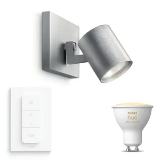 Philips Hue Runner Aufbauspot Mit 1 Lichtpunkt Gu10 (aluminium) Warm Bis Kaltweißes Licht - Inkl. 1 Dimmschalter - White Ambiance