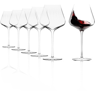 Stölzle Lausitz Symphony Burgunderkelch 6er Set/Hochwertige Rotweingläser groß bauchig/Weingläser Rotwein/Stölzle Rotweingläser/Rotweingläser Burgunder