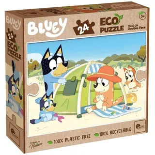 Lisciani - Bluey - MaxiFloor Puzzle 24 Teile, 70 x 50 cm - ab 3 Jahren | Kinderpuzzle Bluey doppelseitig - Schwarz-Weiß-Motiv zum Ausmalen - Puzzeln und Malen kombiniert - Für Zuhause und Kita