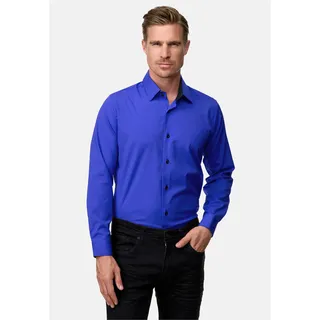 RUSTY NEAL Langarmhemd Blau / Limette / Rot M
