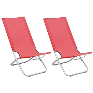 vidaXL Gartenstuhl Klappbare Strandstühle 2 Stk. Rot Stoff (2 St) rot