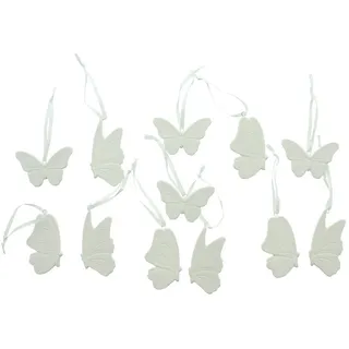 Dekoleidenschaft Dekohänger "Schmetterling" verschiedene Modelle, Frühlingsdeko zum Aufhängen (5 St., 12 St., oder 12 St. im Set), Fensterdeko hängend, Hängedeko, Fensterschmuck, Hängedekoration weiß