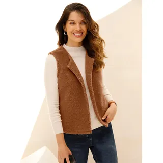 Kurzweste CLASSIC BASICS, Damen, Gr. 48, braun (cognac), 100% Polyester, unifarben, Westen