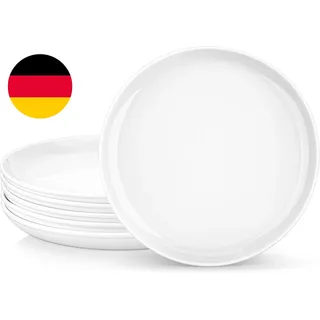 MALACASA, Serie REG, 10,5" Teller Set 6 Personen, Cremeweiße Porzellan Speisetel