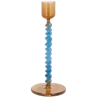 Villa Collection Glaskerzenhalter 7,4 cm in Farbe blau/amber