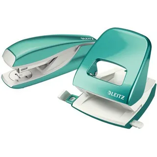 Leitz Locher NeXXt 5008 und Heftgerät NeXXt 5502 im Set eisblau
