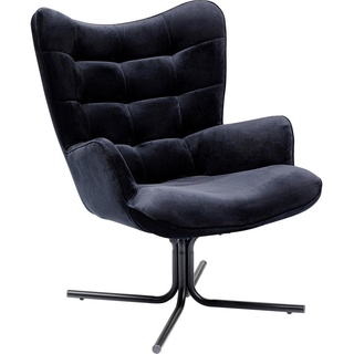 Kare-Design Sessel, Schwarz, Textil, 82x95x73 cm, Sitzfläche 180° drehbar, Wohnzimmer, Sessel, Polstersessel