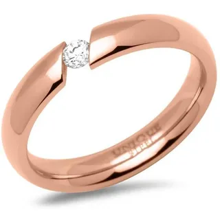 Unique Fingerring Vergoldeter Unique Edelstahl-Damenring mit Zirkonia R9229cz rosa 48 (15.3)