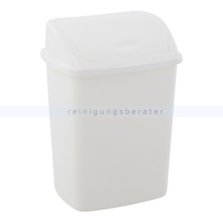 Schwingdeckeleimer Bora Abfallbehälter 15 L weiß Mülleimer mit Deckel und optionaler Wandbefestigung