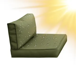SYLC Draußen Bezüge Für Gartenpolster Wasserabweisende Rattan Sitzkissenbezug Mit Reißverschluss Terrasse Auflagen überwürfe Hussen Für L-Form/Ecke (1 Stück 65×33×10 cm,Grey Green)