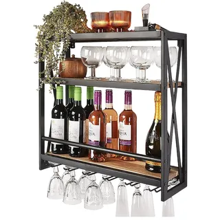 Kobolo Syrah Wandregal 60 x 20 x 62 cm Schwarz