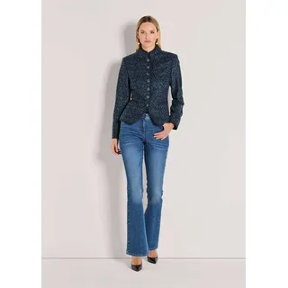 Madeleine Kurzblazer Verkürzter Wollblazer mit Stehkragen blau 46