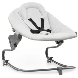 Hauck Hochstuhlliege Alpha Bouncer Premium, Hellgrau, Textil, 66x51x49 cm, ideal zum Füttern auf Augenhöhe, nutzbar als Liege und Wippe, Liegefunktion ab Geburt, Bezug abnehmbar maschinenwaschbar, 5-Punkte-Sicherheitsgurt, Babymöbel, Hochstühle & Zubehör, Hochstuhlzubehör, Hochstuhl Babyaufsatz