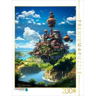 CALVENDO Puzzle CALVENDO Puzzle Fliegende Insel im Anime Manga Style, 2000 Teile Lege, 2000 Puzzleteile 2000 Teile