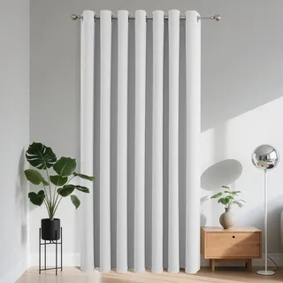 Joydeco Verdunklungsvorhänge 1 Stück, Türvorhang Blickdichte Türgardine,Tür Vorhang mit Ösen Thermo Kälteschutz Hitzeschutz Schallschutz für Schlafzimmer Wohnzimmer(Grauweiß,1xH225xB135)
