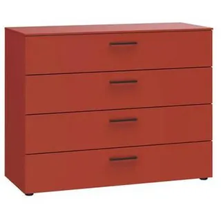 Xora Kommode Primolar Garda, Rot, Koralle, Kunststoff, 4 Schublade(n) Schubladen, 100x79x41 cm, Typenauswahl, Beimöbel erhältlich, stehend, in verschiedenen Größen Holzdekoren erhältlich, Wohnzimmer, Kommoden & Sideboards, Kommoden