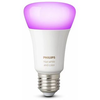 Philips Hue White & Color Ambiance E27 LED Lampe Einzelpack, dimmbar, bis zu 16 Millionen Farben, steuerbar via App, kompatibel mit Amazon Alexa (Echo, Echo Dot)