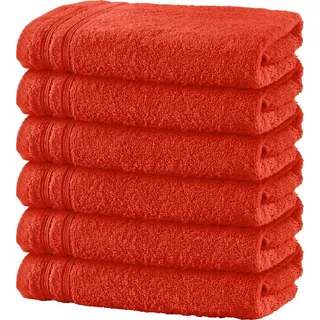 Erwin Müller Handtuch Handtuch "Heidelberg" 6er-Pack, Frottier, Walk-Frottier Uni orange 50 cm x 100 cm